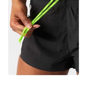 adidas Black Athletic Shorts with Neon Green Details